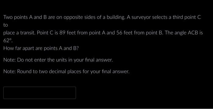 Solved Two Points A And B Are On Opposite Sides Of A | Chegg.com