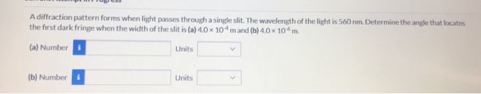 Solved A diffraction pattern forms when light passes through | Chegg.com