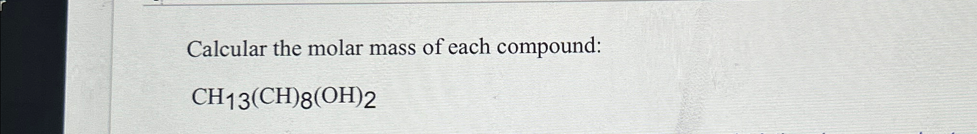 Solved Calcular the molar mass of each | Chegg.com