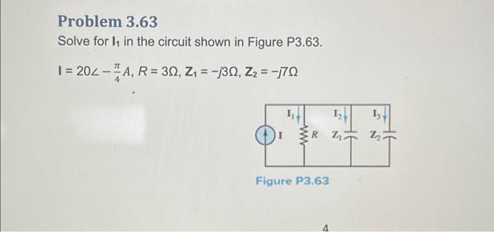 Solved Problem 3.63 Solve for I₁ in the circuit shown in | Chegg.com