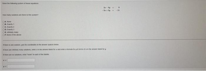 Solved Solve the following system of linear equations: | Chegg.com