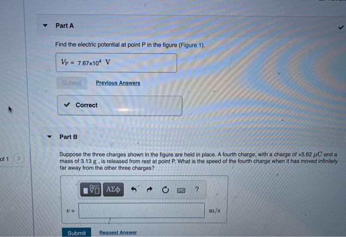 Solved Part A Find The Electric Potential At Point P In The | Chegg.com