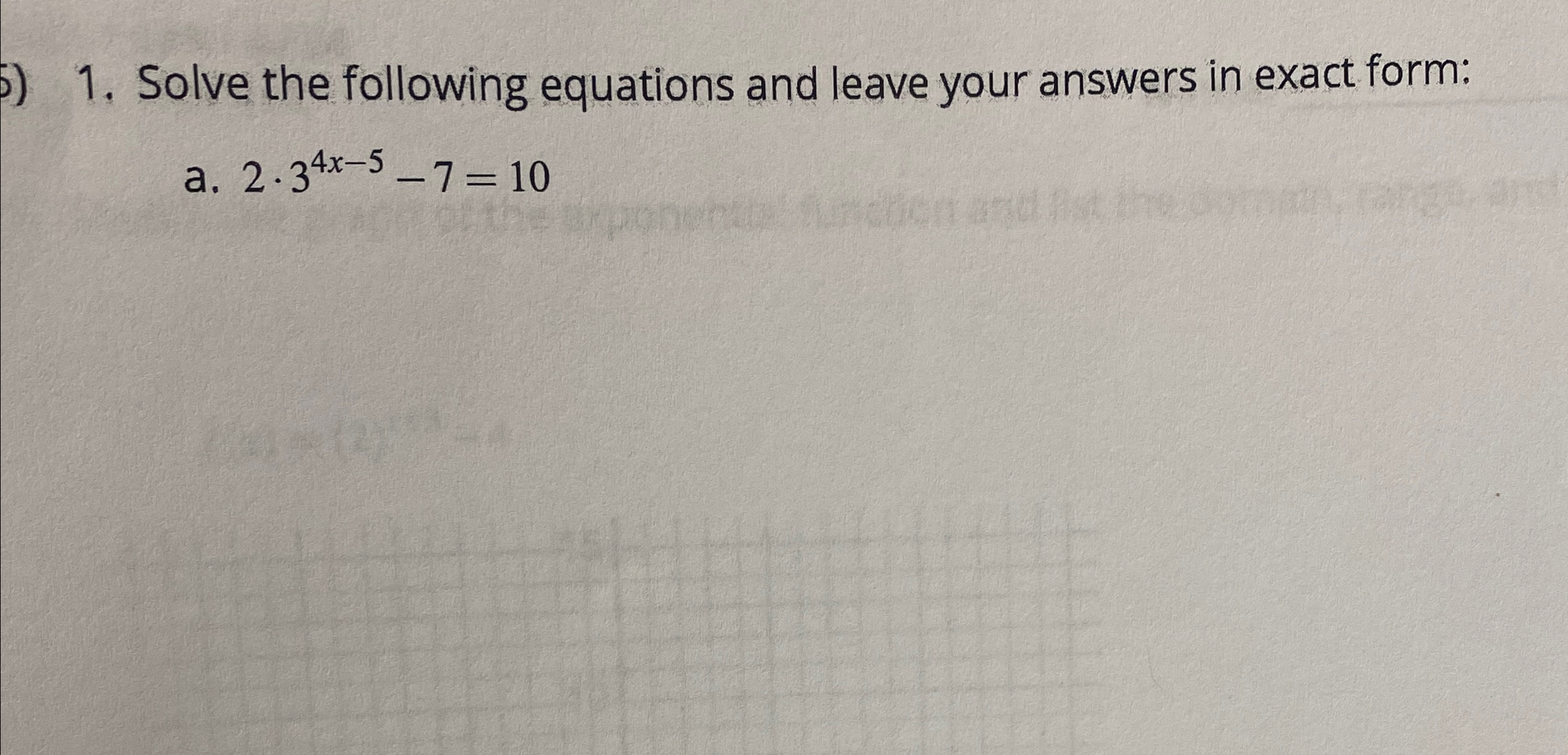 Solved Solve the following equations and leave your answers | Chegg.com