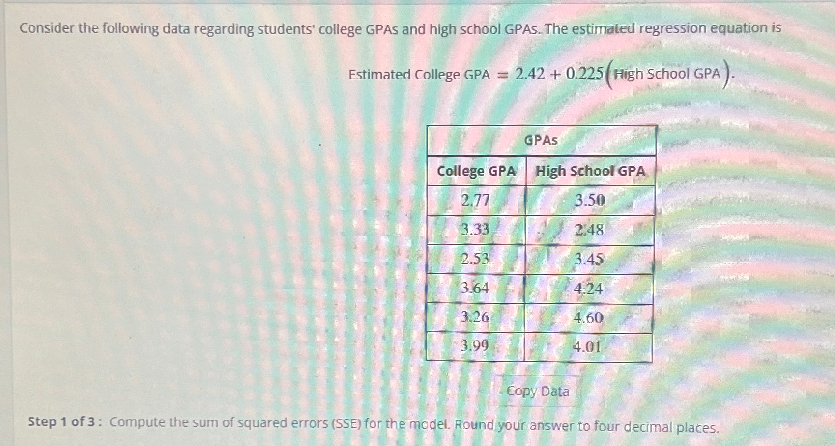 Solved Consider the following data regarding students' | Chegg.com