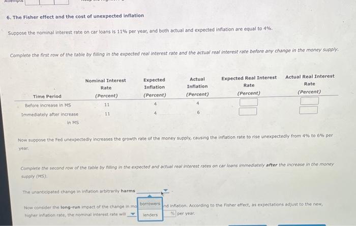 solved-6-the-fisher-effect-and-the-cost-of-unexpected-chegg