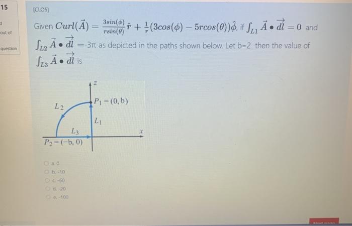 15 Clos Out Of Given Curl ă 3sin 6 3cos 4 Chegg Com