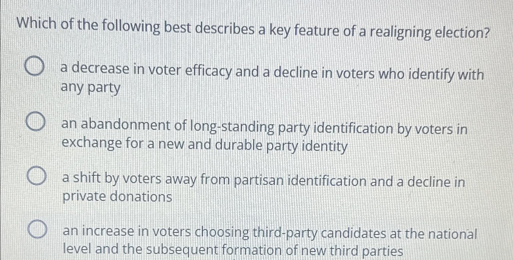 Solved Which of the following best describes a key feature | Chegg.com