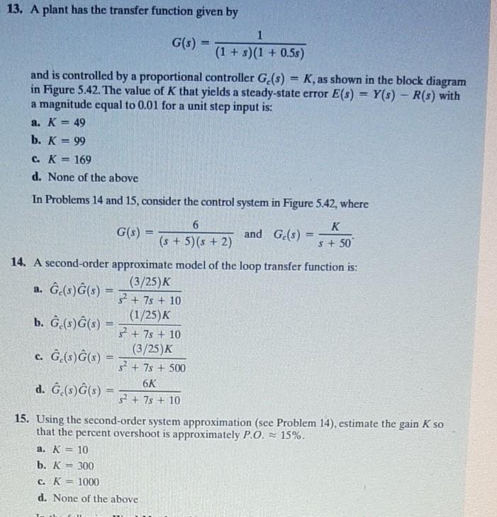 Solved 15. A system has the block diagram representation as | Chegg.com