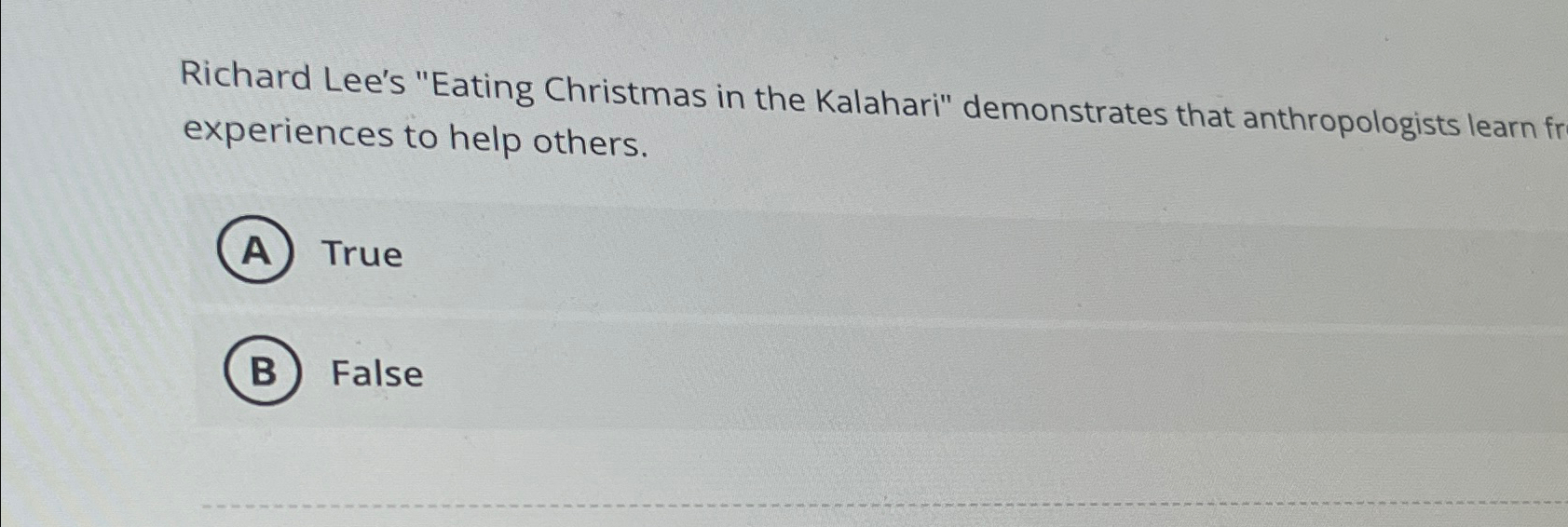 Solved Richard Lee's "Eating Christmas in the Kalahari" | Chegg.com