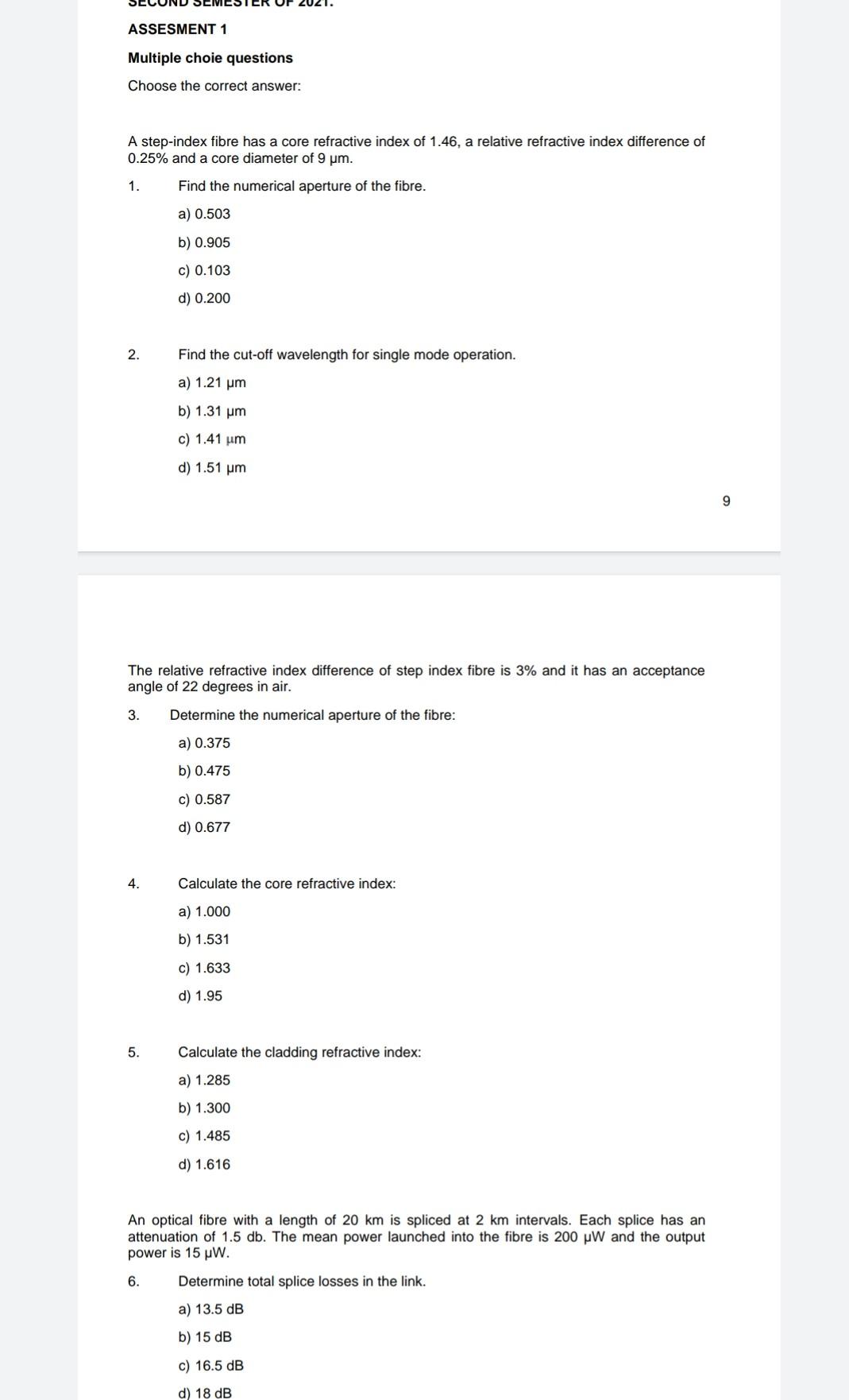 Solved ASSESMENT 1 Multiple choie questions Choose the