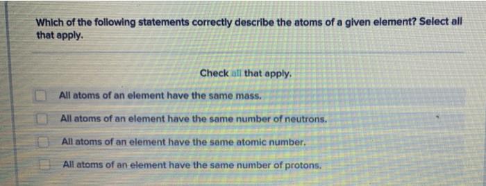 Solved Which of the following statements correctly describe | Chegg.com