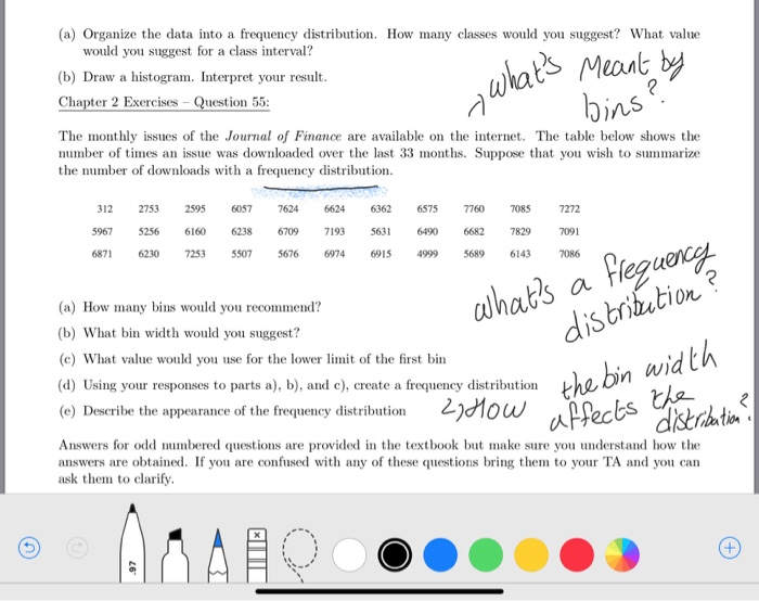 Solved (a) Organize The Data Into A Frequency Distribution. | Chegg.com