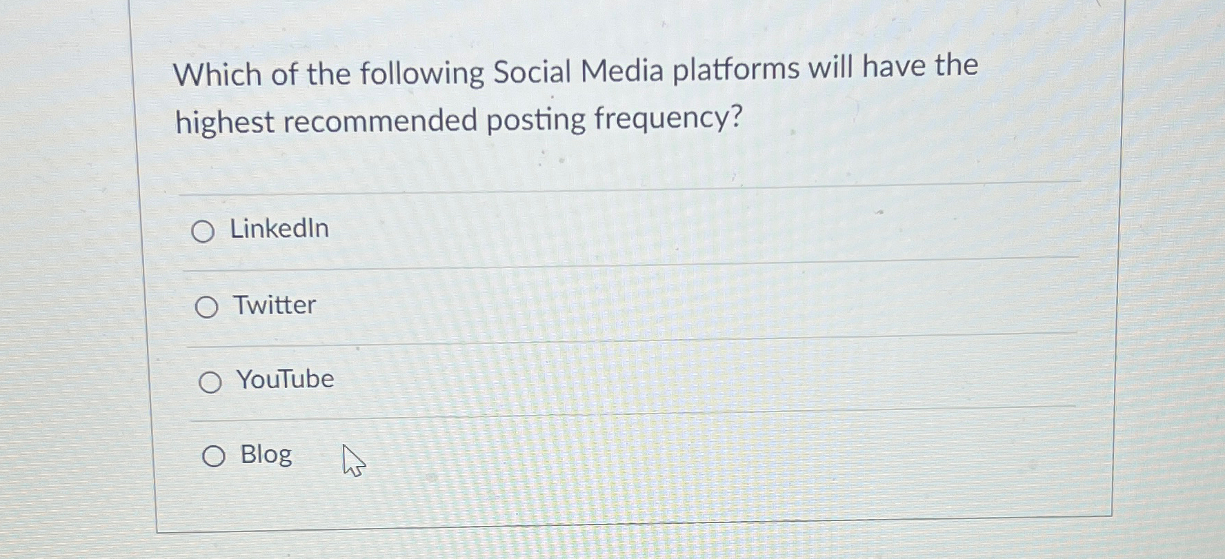 Solved Which of the following Social Media platforms will | Chegg.com