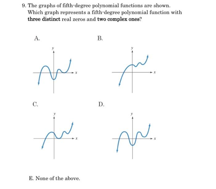 Solved 9. The Graphs Of Fifth-degree Polynomial Functions | Chegg.com