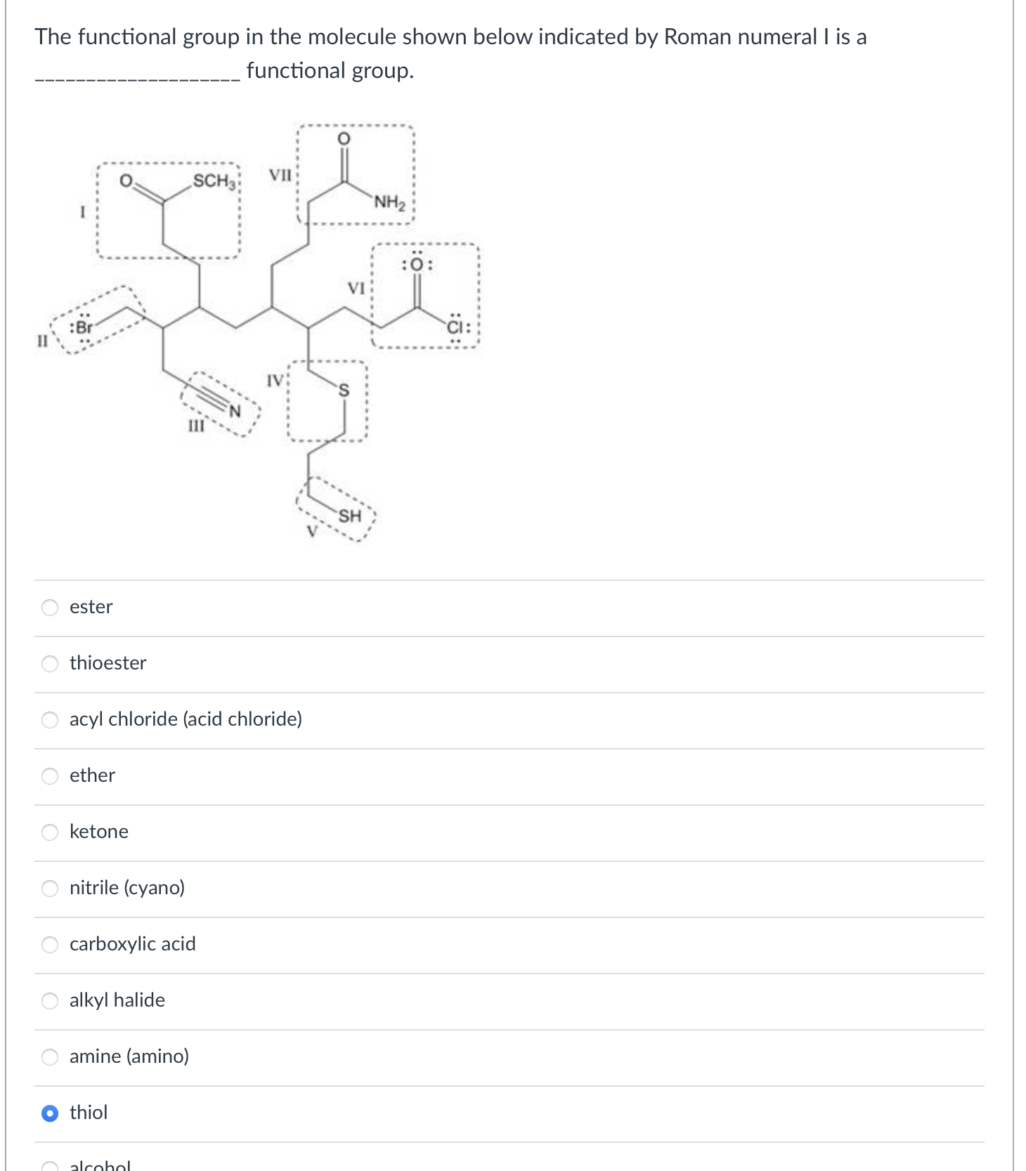 Solved The functional group in the molecule shown below | Chegg.com
