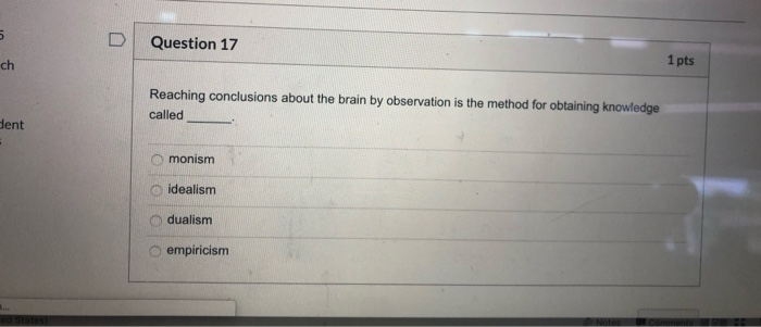 Solved D Question 11 1 pts Which of the following is a | Chegg.com