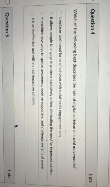 Solved Question 41 ﻿ptsWhich of the following best describes | Chegg.com