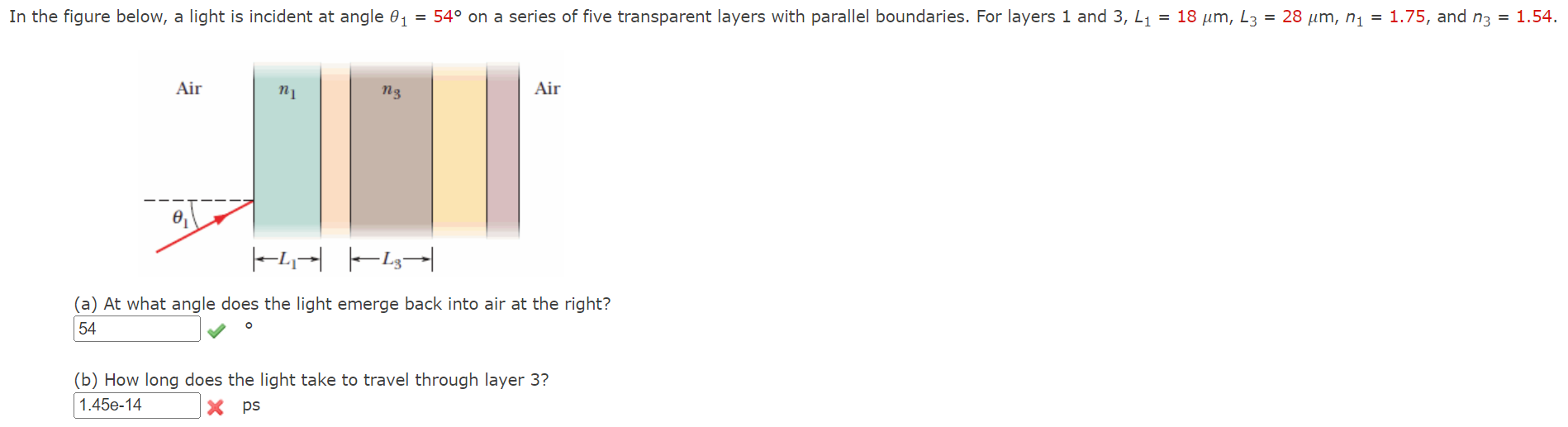 Solved In the figure below, a light is incident at angle | Chegg.com