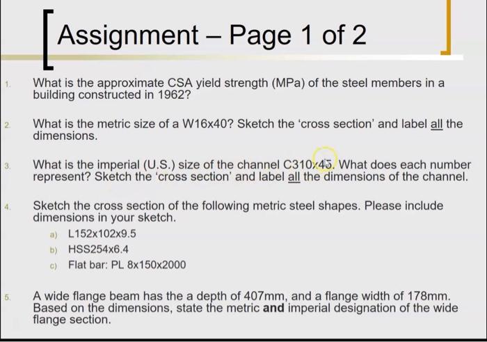 Assignment - Page 1 of 2 2 What is the approximate | Chegg.com