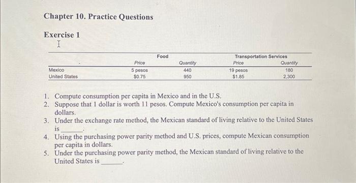 Solved Chapter 10. Practice Questions Exercise 1 1. Compute | Chegg.com