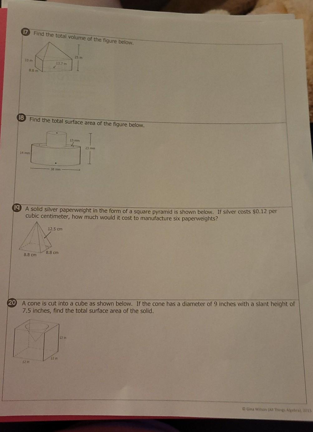 Date Volume Surface Area Review Block Part Find Chegg Com