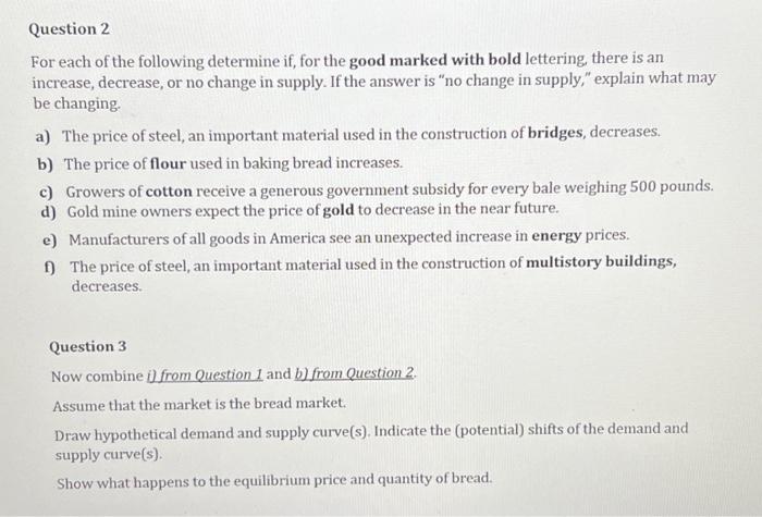 Solved For each of the following determine if, for the | Chegg.com