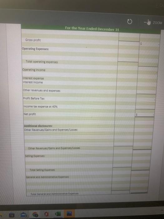 Solved Statement Of Net Income, IFRS. Using The | Chegg.com