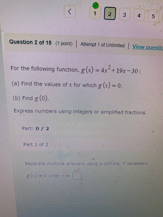 Solved 1 N 3 4 Lo Question 2 Of 15 1 Point Attempt 1 Chegg Com