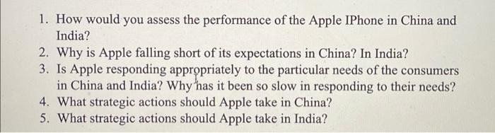 Solved 1. How would you assess the performance of the Apple | Chegg.com