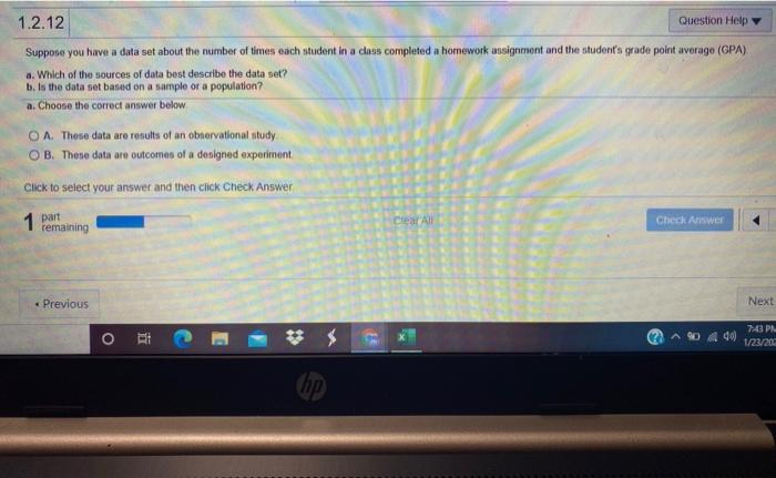 Solved 1.2.12 Question Help Suppose you have a data set | Chegg.com