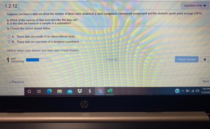 Solved 1.2.12 Question Help Suppose You Have A Data Set | Chegg.com