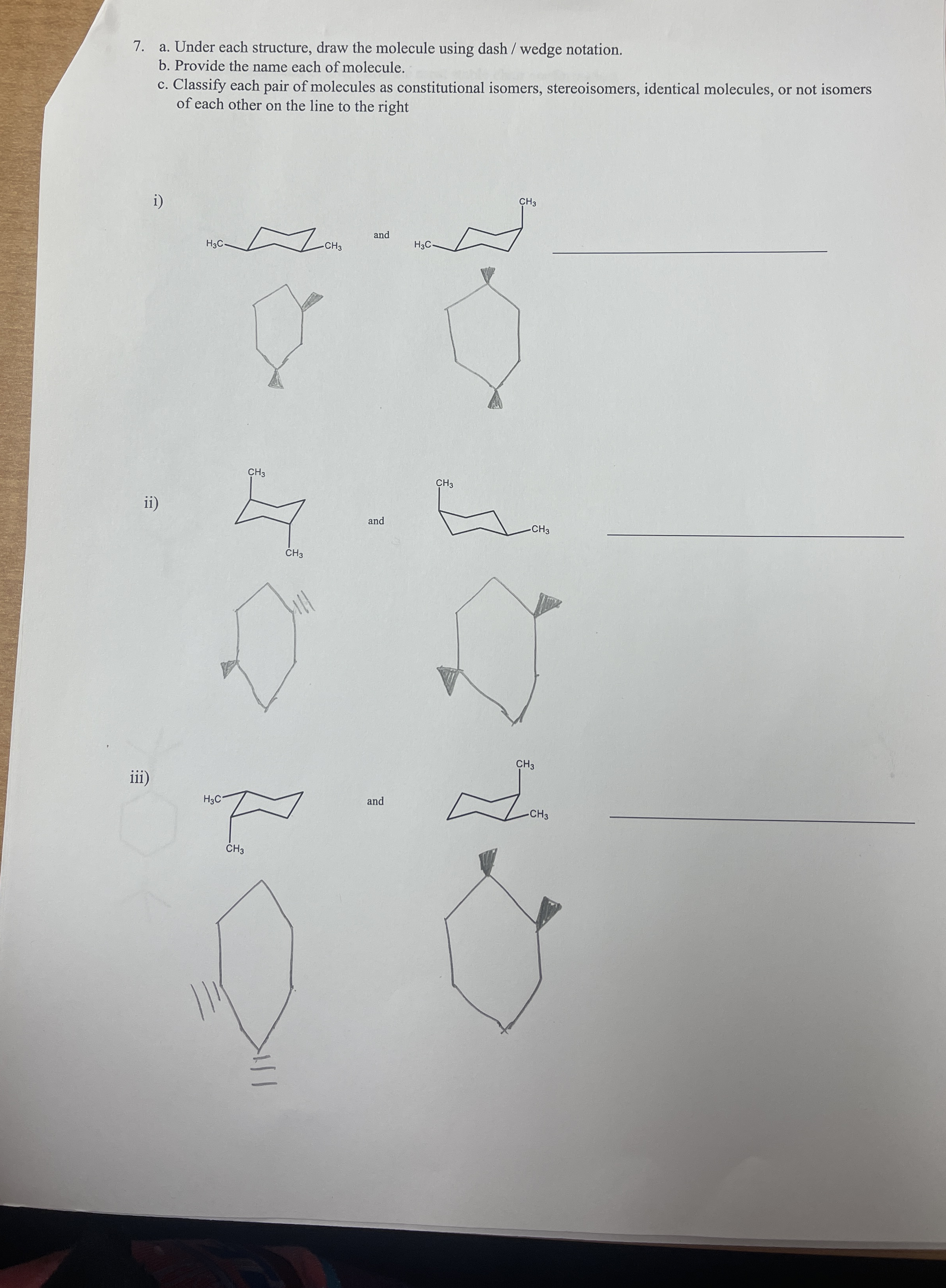 a. ﻿Under each structure, draw the molecule using | Chegg.com