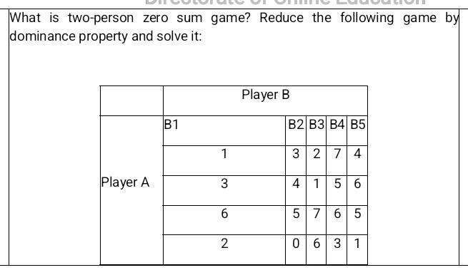 Solved What Is Two Person Zero Sum Game Reduce The Chegg Solved What Is Two Person Zero Sum Game Reduce The Chegg