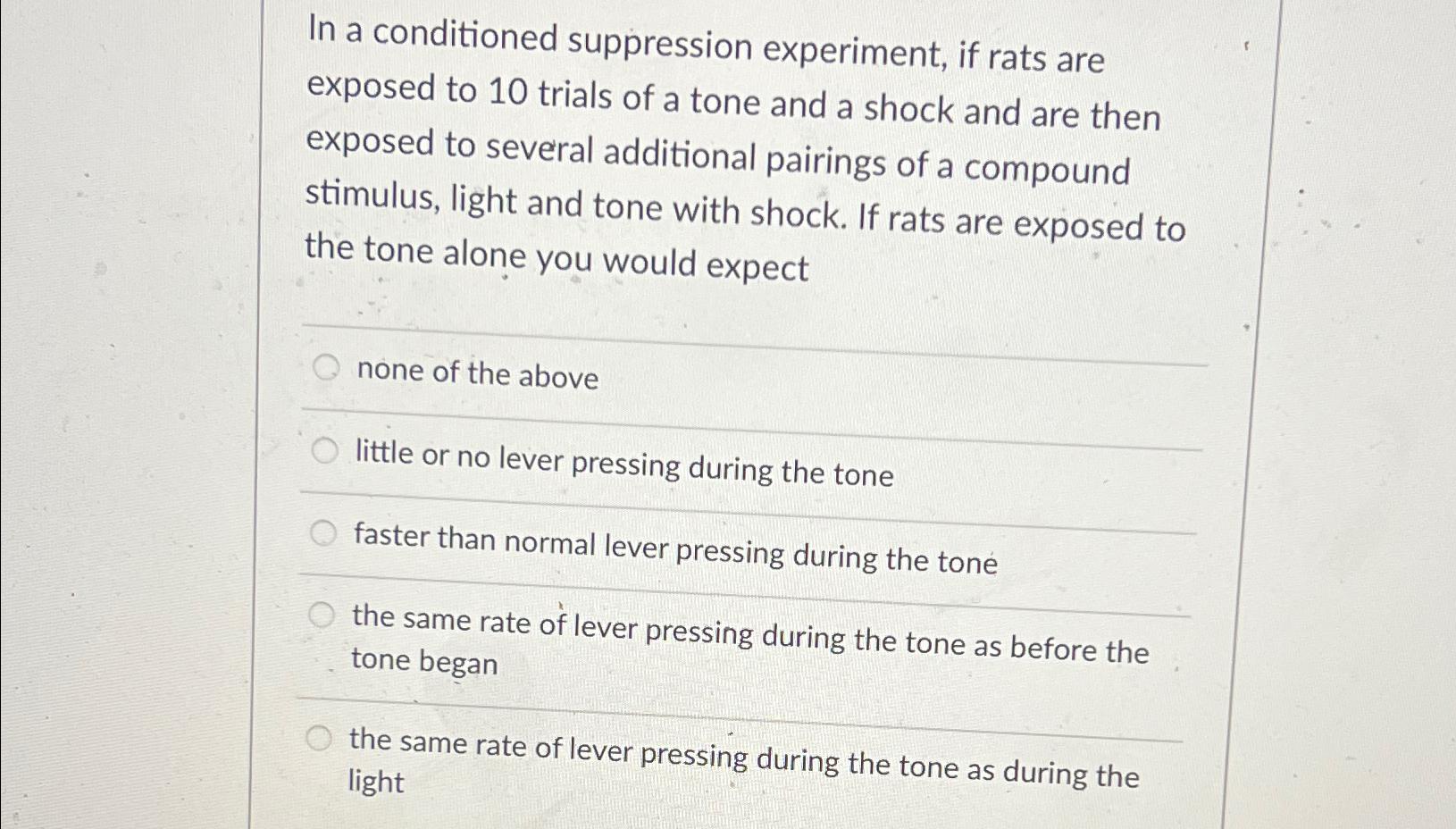 conditioned suppression experiment