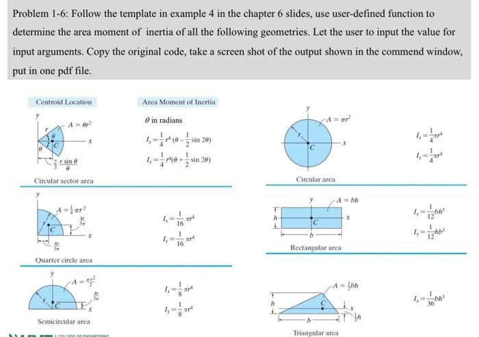Solved Problem 1-6: Follow the template in example 4 in the | Chegg.com