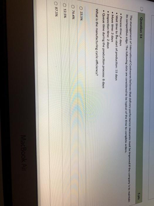 Solved Question 14 5 pts The management of International | Chegg.com