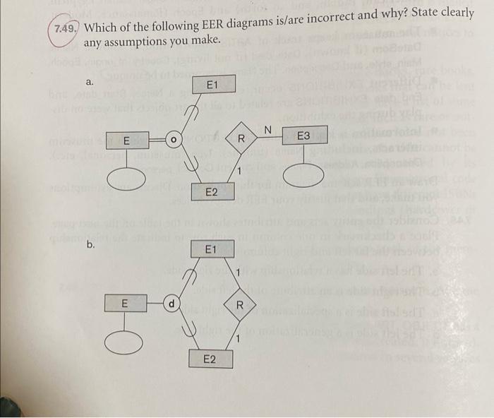 Solved 7.49. Which Of The Following EER Diagrams Is/are | Chegg.com