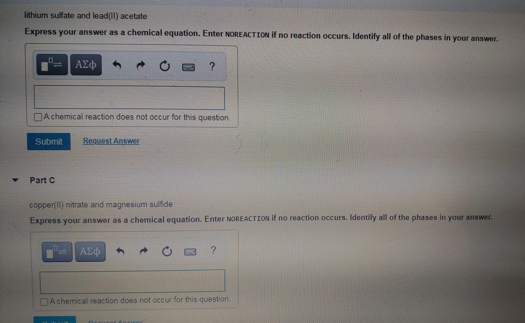 Solved lithium sulfate and lead(fl) acetate Express your