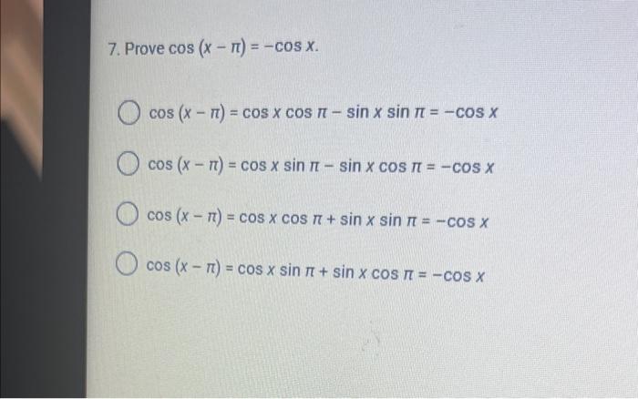 what is the value of cos x pi