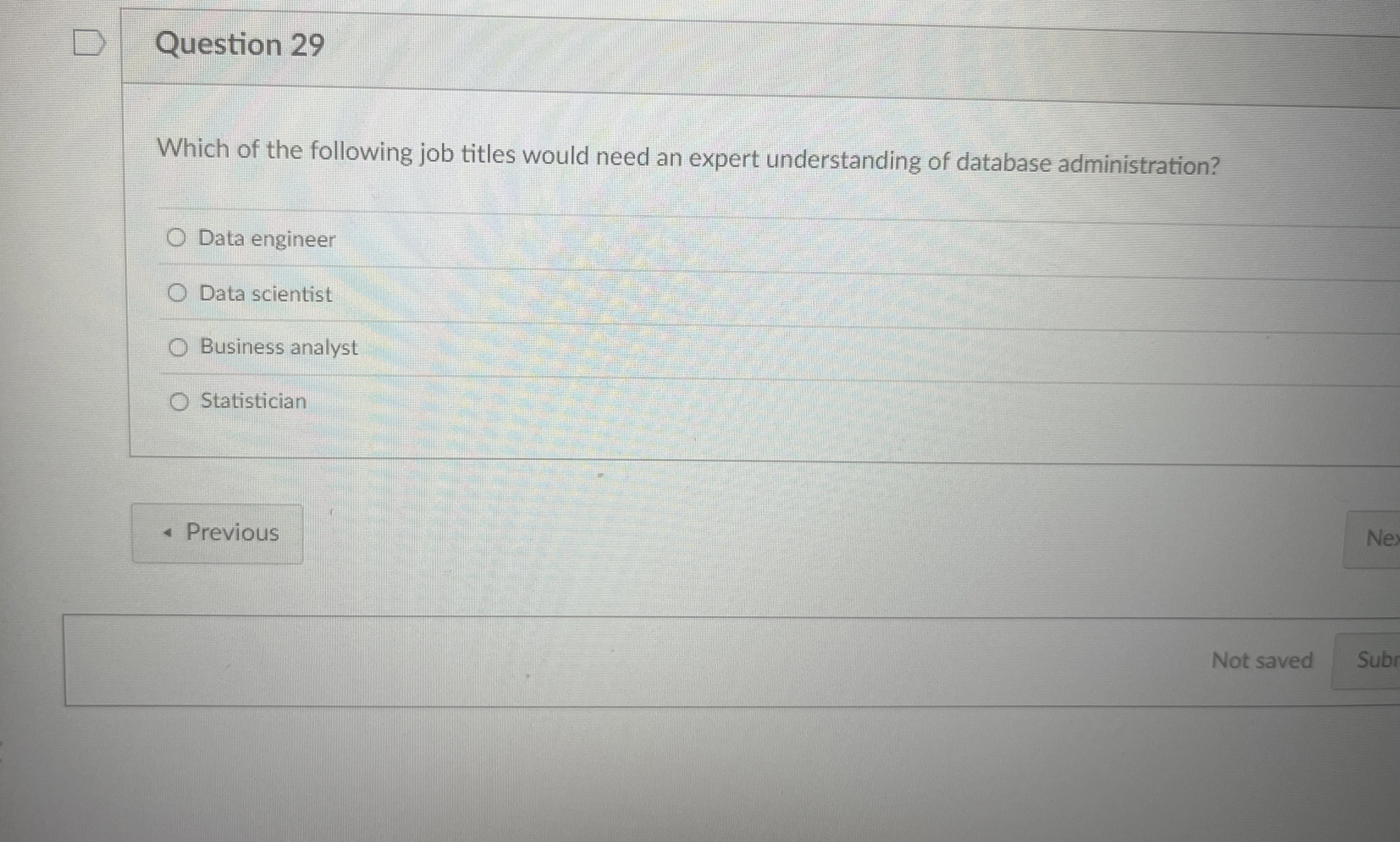 Solved Question 29Which of the following job titles would