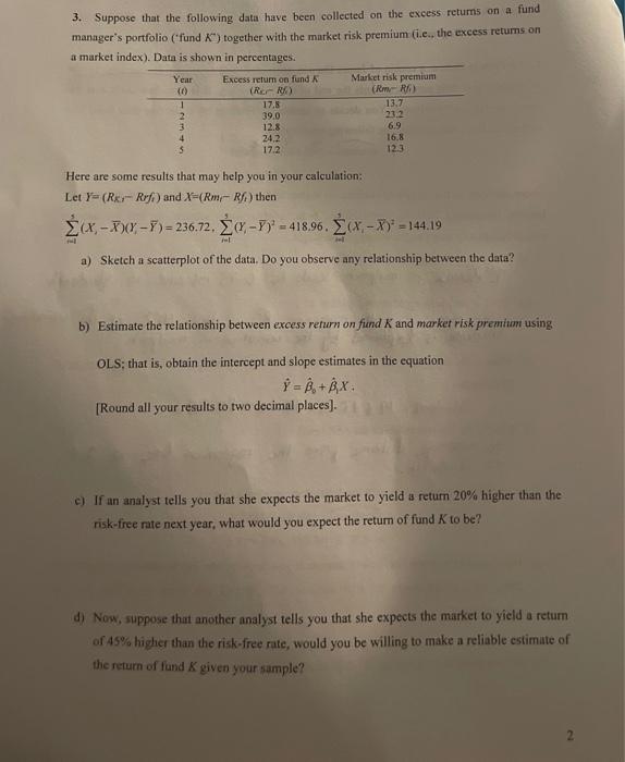 Solved 3. Suppose that the following data have been | Chegg.com