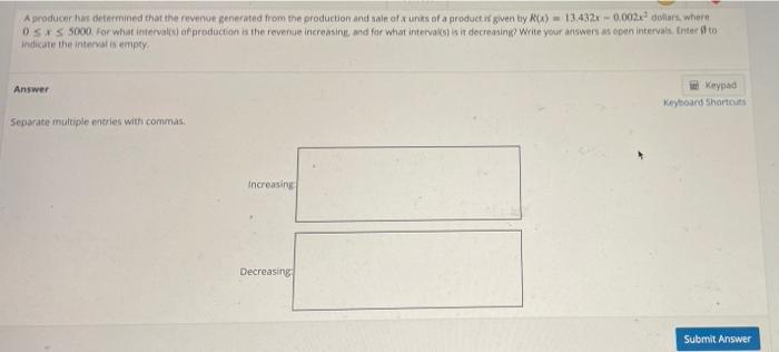 Solved A producer has determined that the revenue generated | Chegg.com