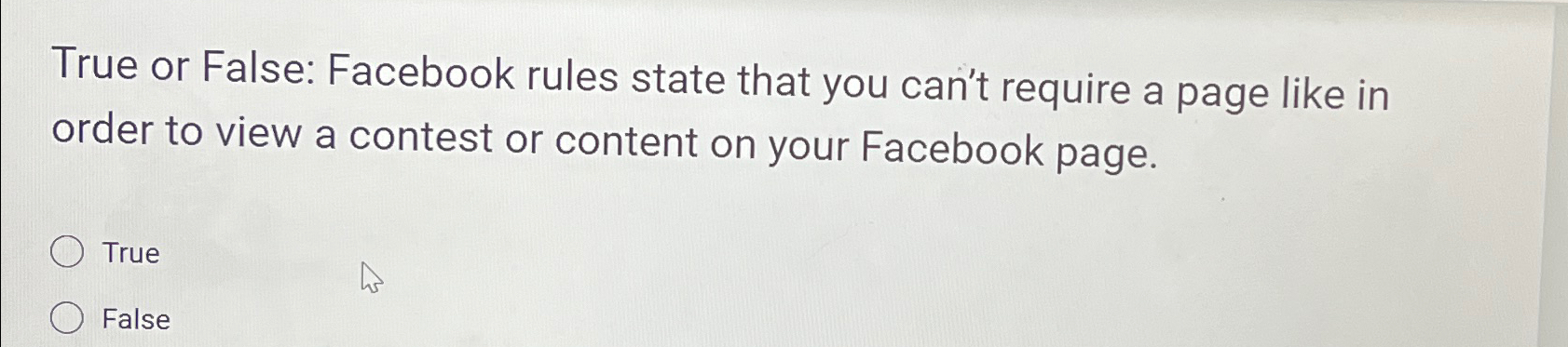 Solved True or False: Facebook rules state that you can't | Chegg.com