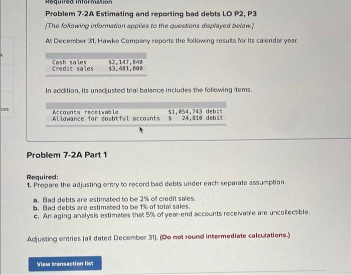 Solved Required information Problem 7-2A Estimating and | Chegg.com