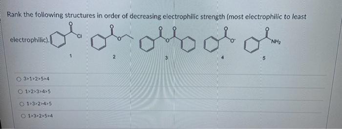 Solved Rank the following structures in order of decreasing | Chegg.com