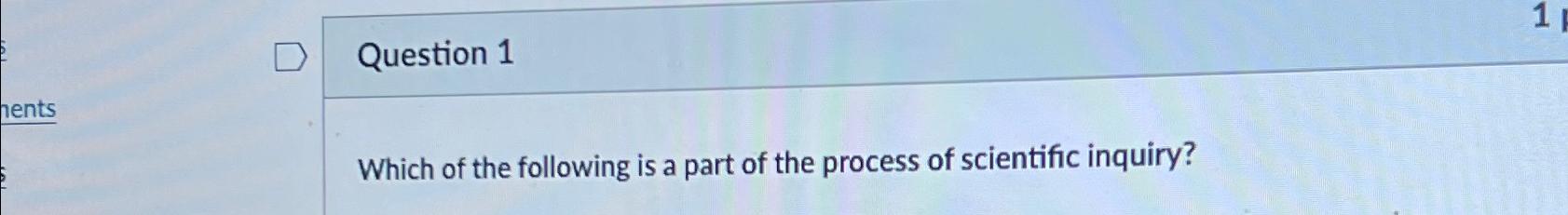 Solved Question 1Which of the following is a part of the | Chegg.com