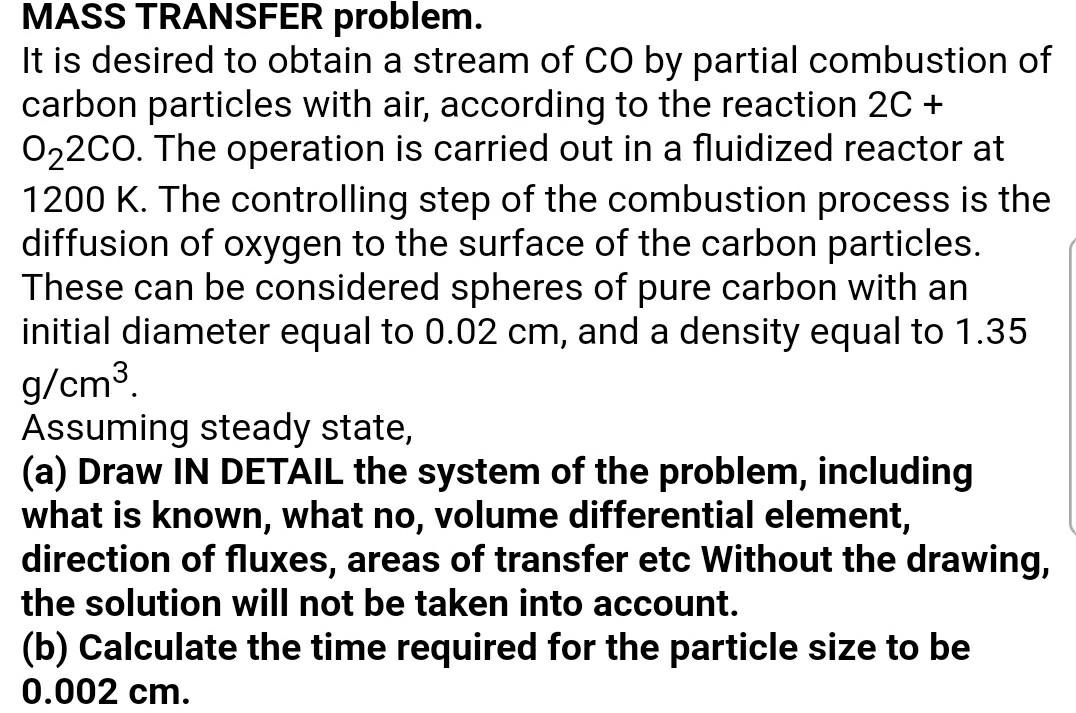 Solved MASS TRANSFER problem. It is desired to obtain a | Chegg.com