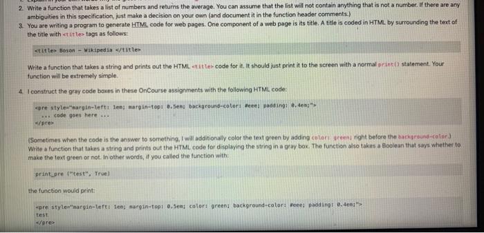 Solved 2. Write a function that takes a list of numbers and | Chegg.com
