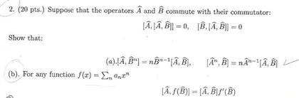 Suppose That The Operators A And B Commute With Th Chegg Com