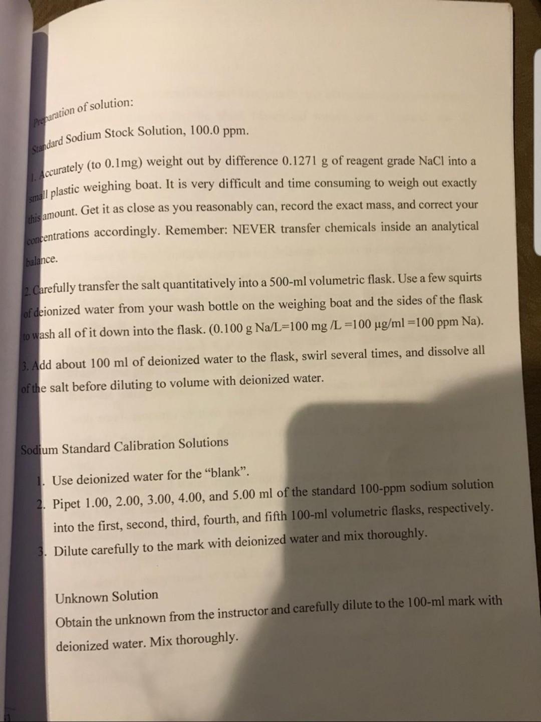 Solved Introduction Flame photometry, Experiment 10